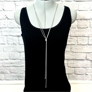Jewelmint silver tone lariat rope knot necklace